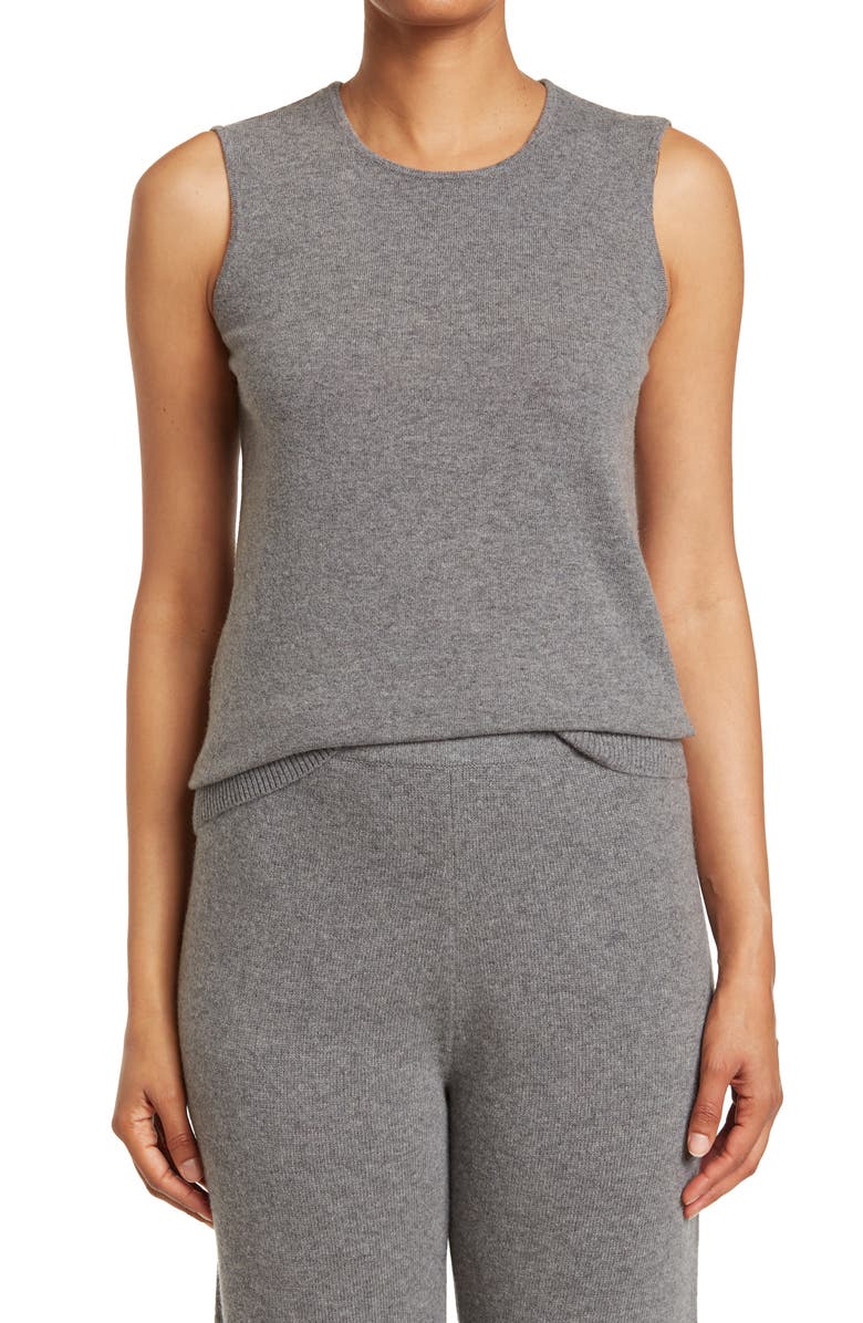 St. John Collection Wool Blend Felt Sleeveless Top, Main, color,