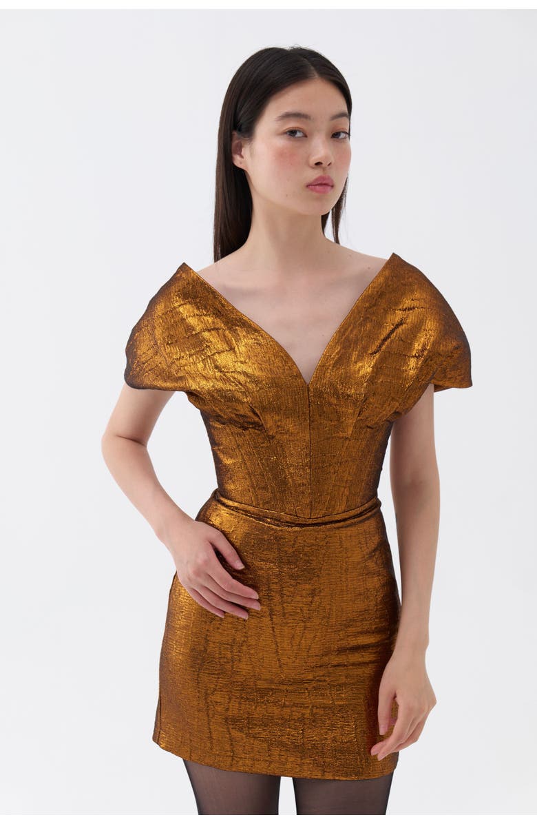 Nocturne Corset Design Mini Dress, Alternate, color, 