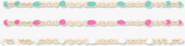 CUFFED BY NANO Colorful Daisy 14k Gold Filled Chain Bracelet Three Stack