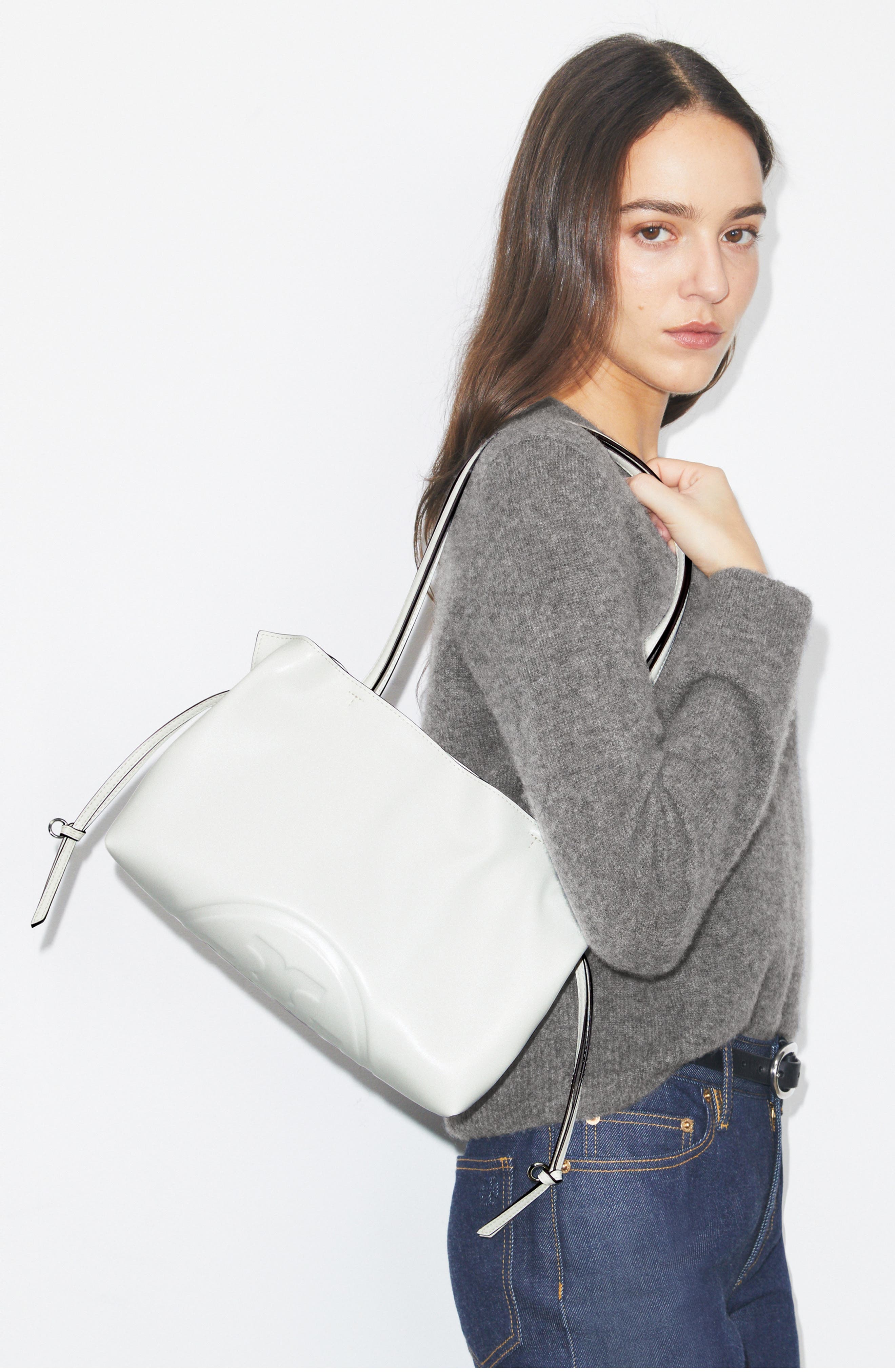 Tory Burch Small Ella Natuura<sup>™</sup> Drawstring Tote, Alternate, color, Bianco