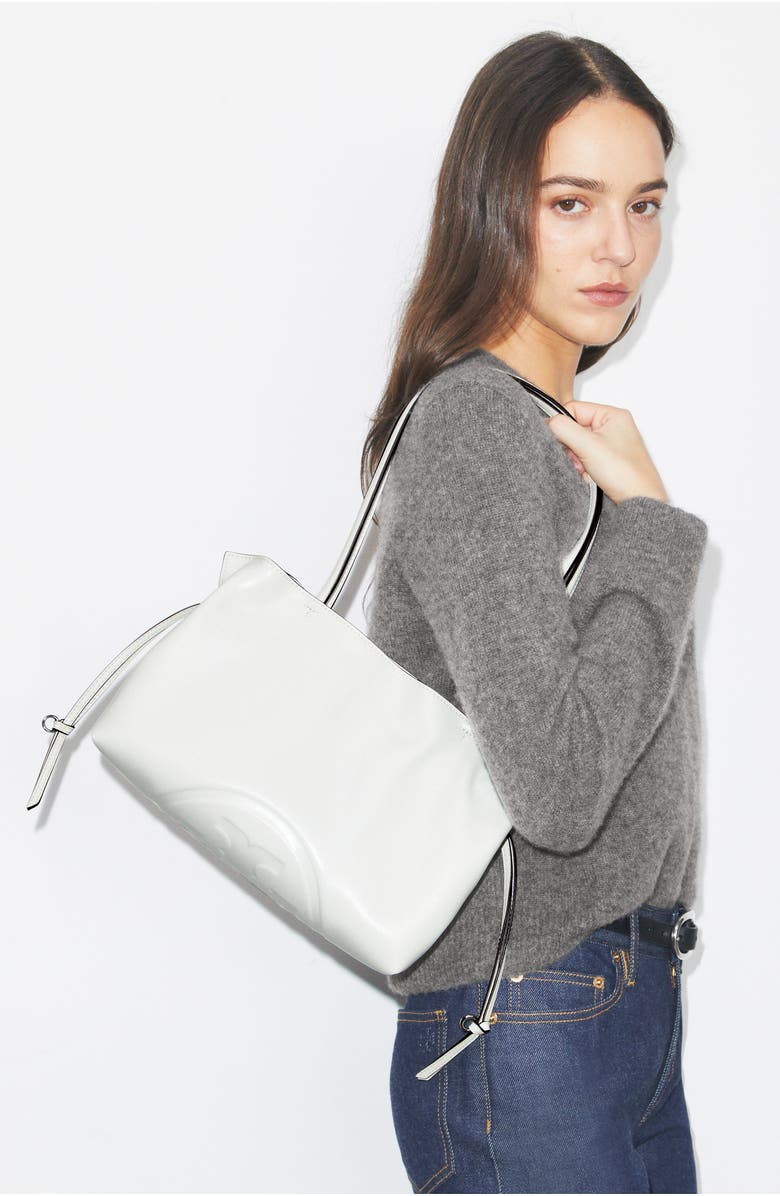 Tory Burch Small Ella Natuura<sup>™</sup> Drawstring Tote, Alternate, color, Bianco