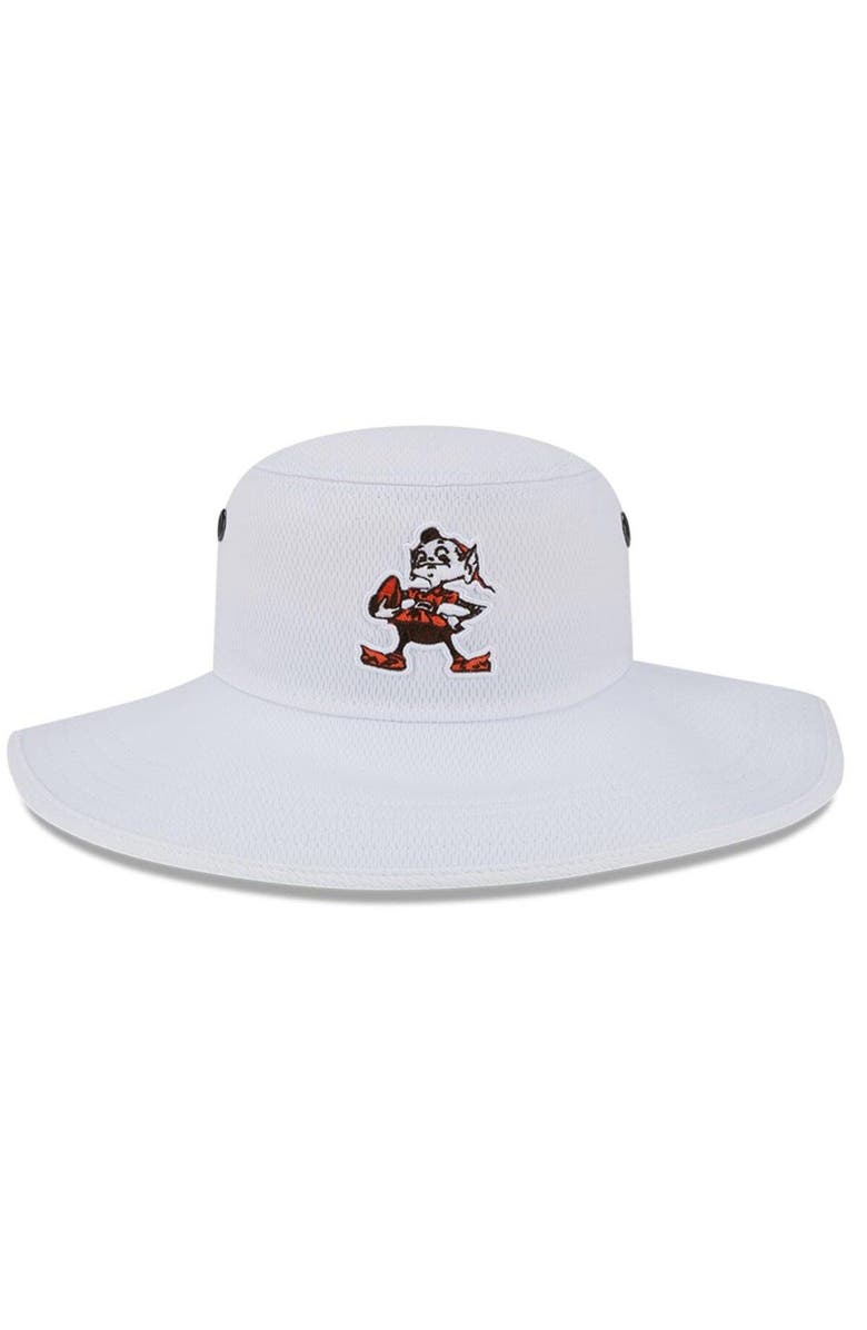 New Era Men's New Era White Cleveland Browns 2023 NFL Training Camp Throwback Panama Bucket Hat, Alternate, color,