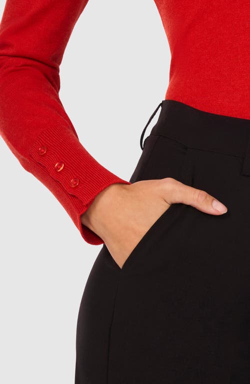 HALOGENR HALOGEN(R) BUTTON CUFF CREWNECK SWEATER