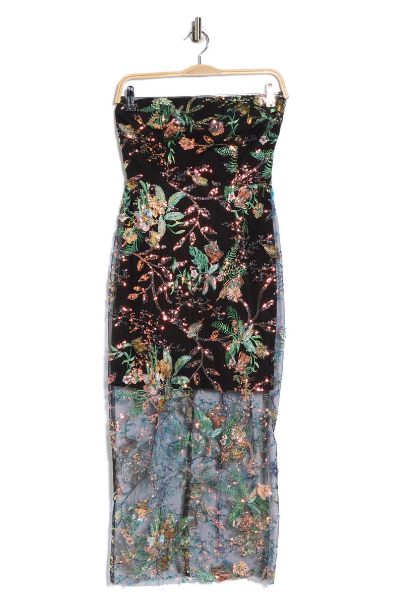 Sam Edelman Sequence Strapless Column Cocktail Dress, Alternate, color, 