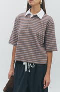 MAUDE CLUB Frankie Striped Polo Top