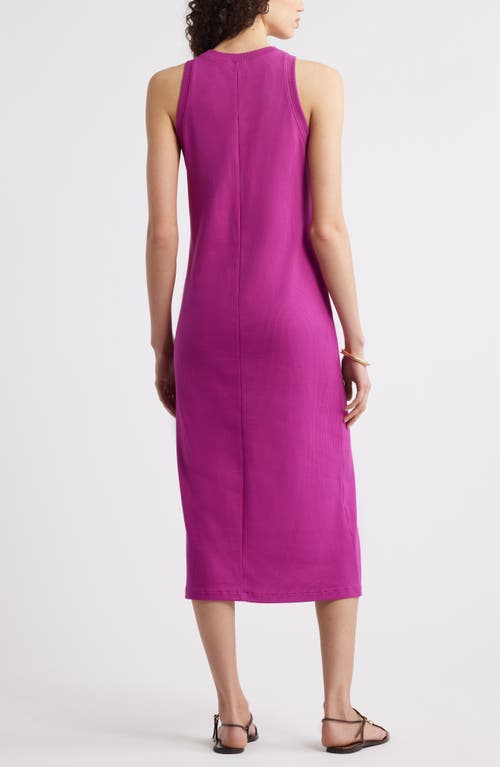 Nordstrom Stretch Cotton Ribbed Tank Dress In Purple