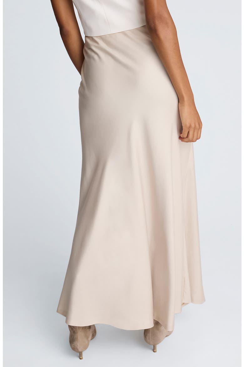 Flare Satin Maxi Skirt, Alternate, color, TANLINE