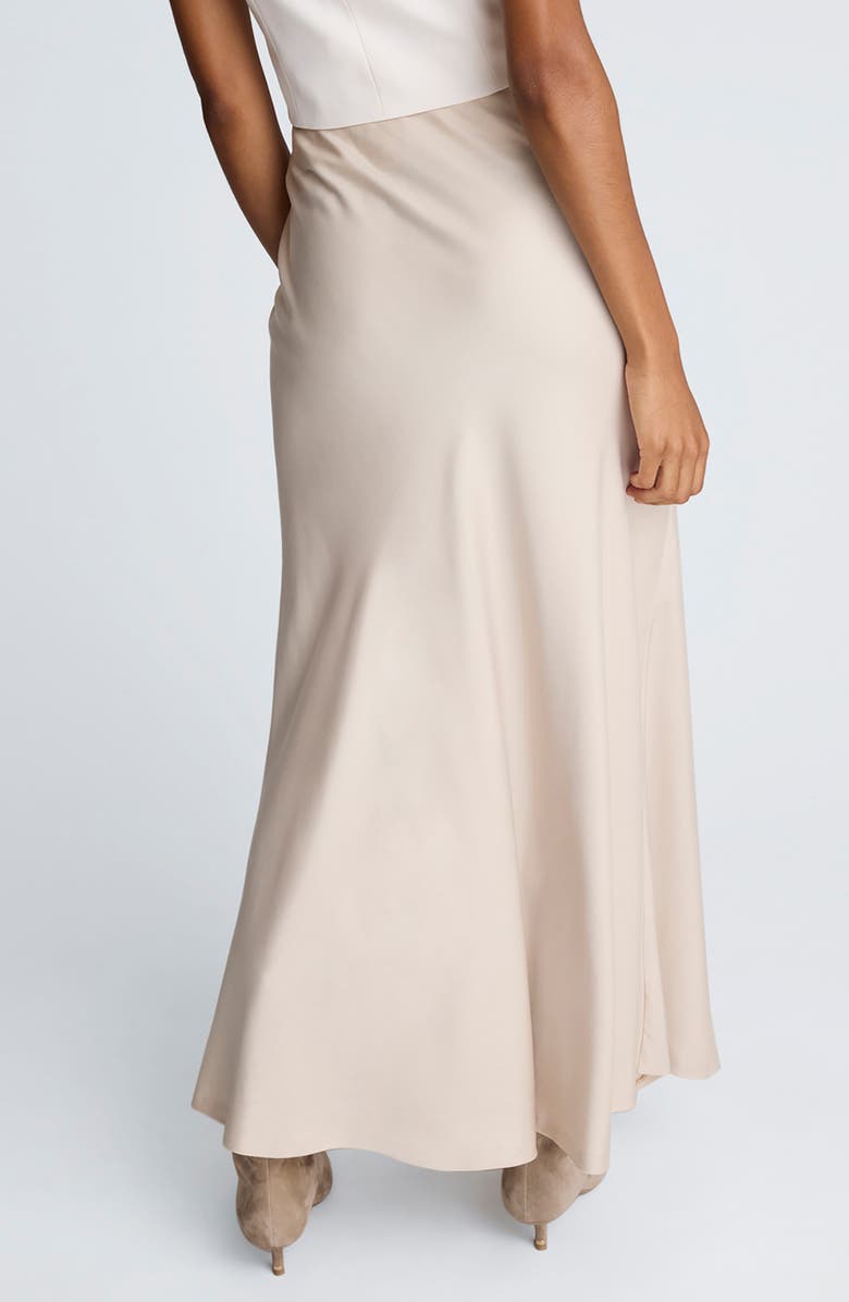 Kenneth Cole Flare Satin Maxi Skirt, Alternate, color, Tanline