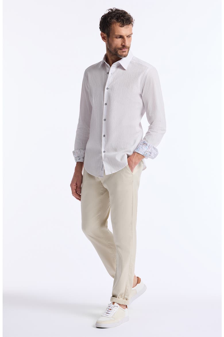 Long Sleeve Button Front Shirt, Alternate, color, WHITE