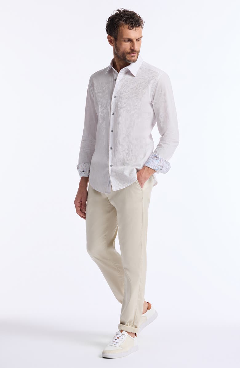 Robert Graham Long Sleeve Button Front Shirt, Alternate, color, White