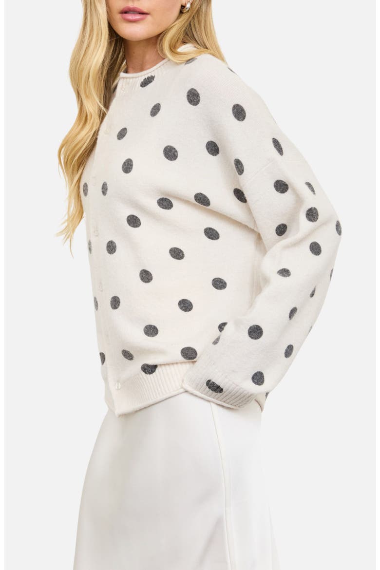 Polka Dot Cardigan, Alternate, color, CREAM