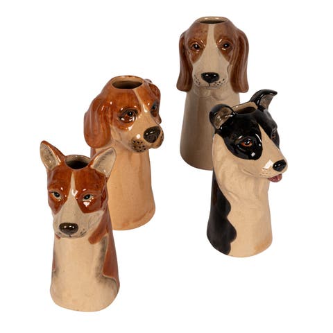 Dog Head Vases