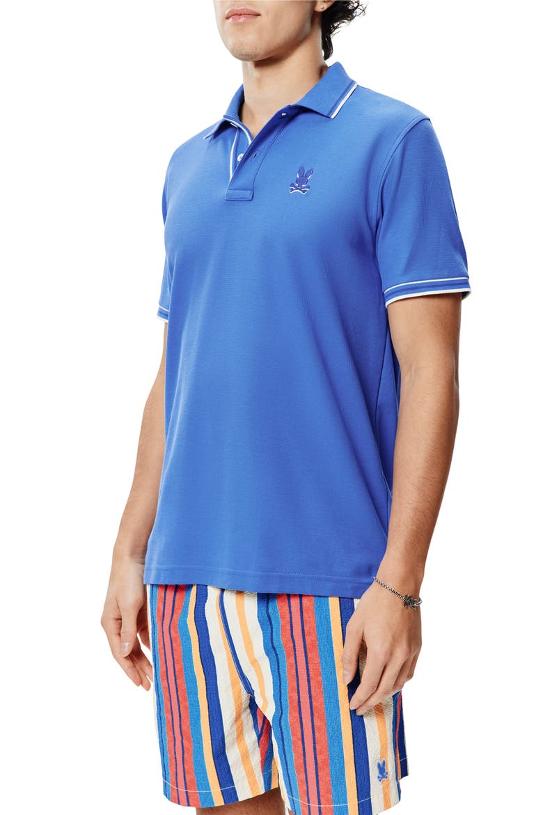 Brad Tipped Cotton Piqué Polo, Alternate, color, AMPARO BLUE
