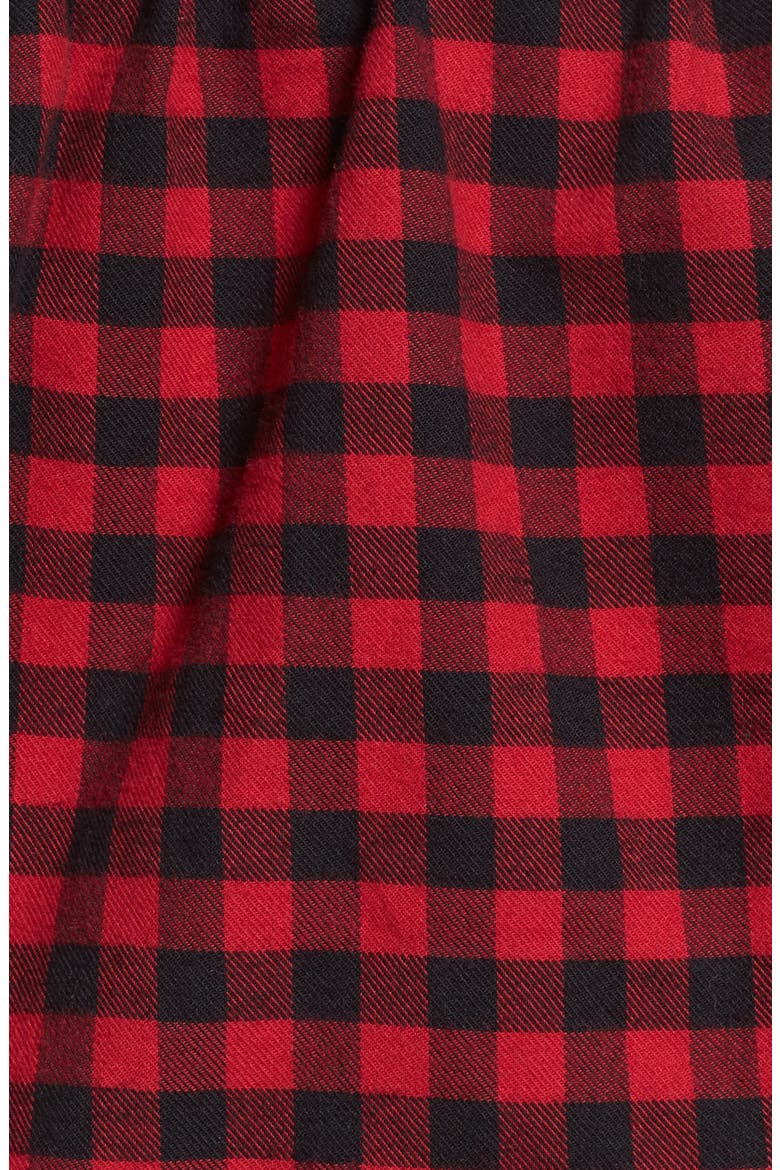 Plaid Off the Shoulder Crop Top, Alternate, color, RED/ BLACK