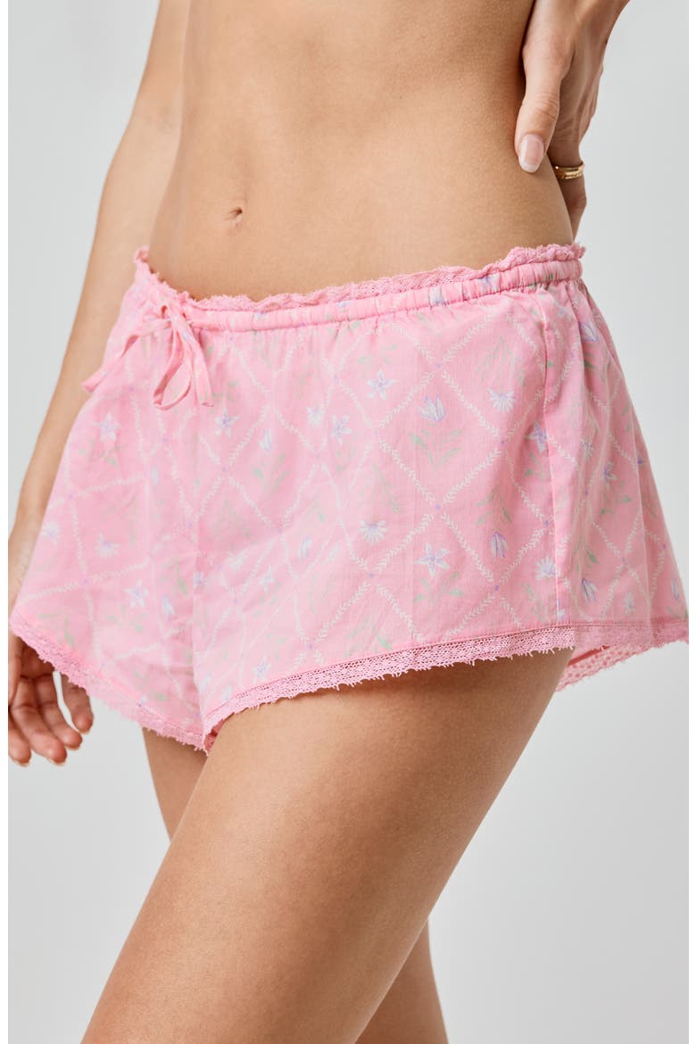 Lace Trim Shorts, Alternate, color, GEORGIA PEACH FLORAL
