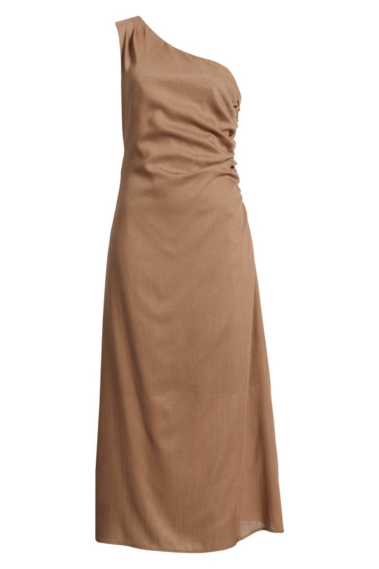 One-Shoulder Dress, Alternate, color, MOCHA