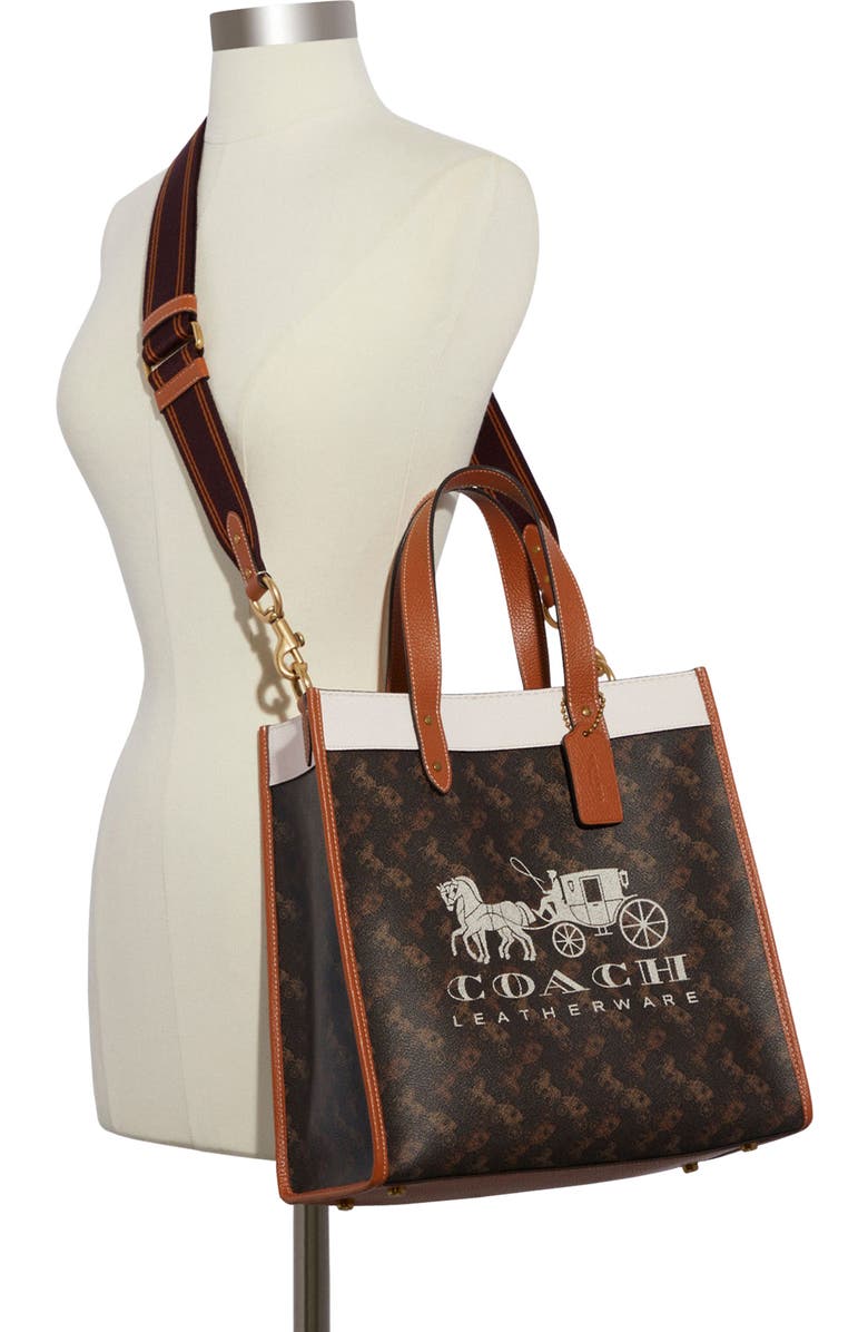 COACH Signature Coated Canvas & Leather Field Tote, Alternate, color,