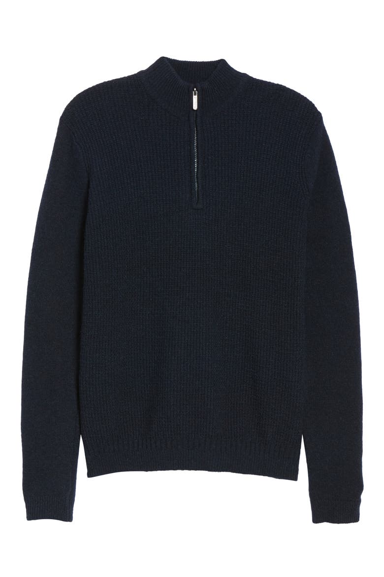 Regular Fit Quarter Zip Sweater, Alternate, color, NAVY