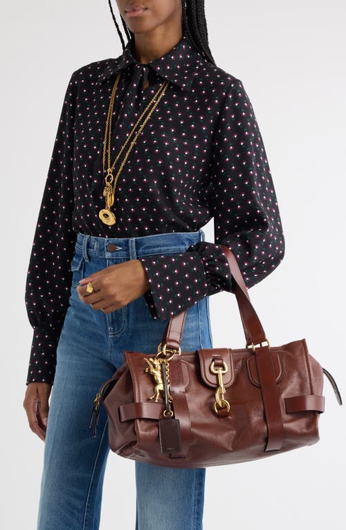 Chloé Small Kerala Leather Handbag In 25a Dark Ebony
