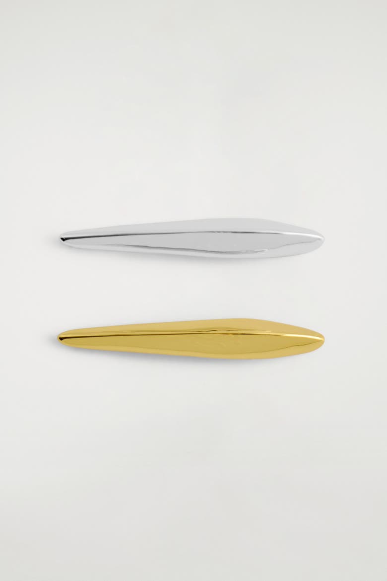 2-pack Domed Hair Slides, Main, color, GOLD / SILVER