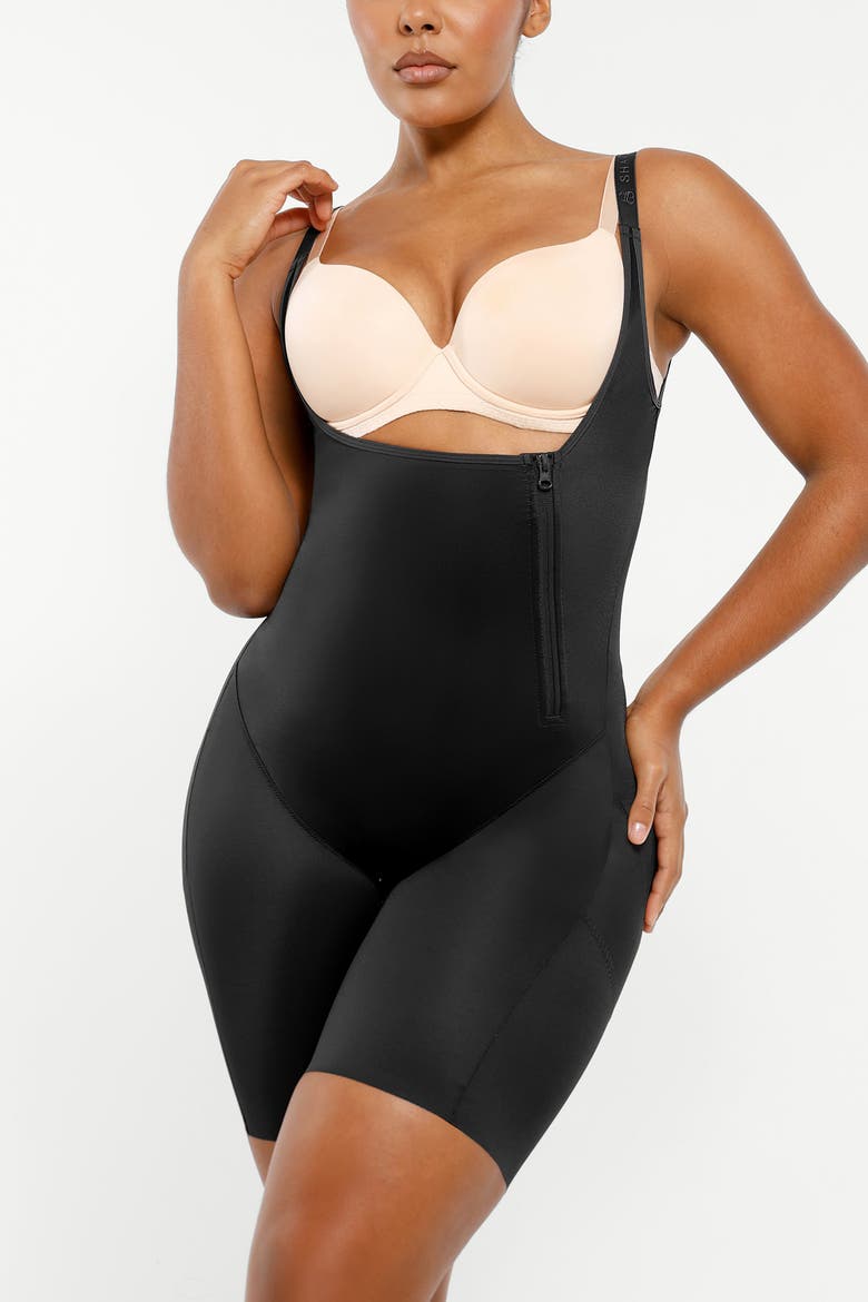 Open Bust Butt-Lifting Full Bodysuit, Main, color, Onyx Black