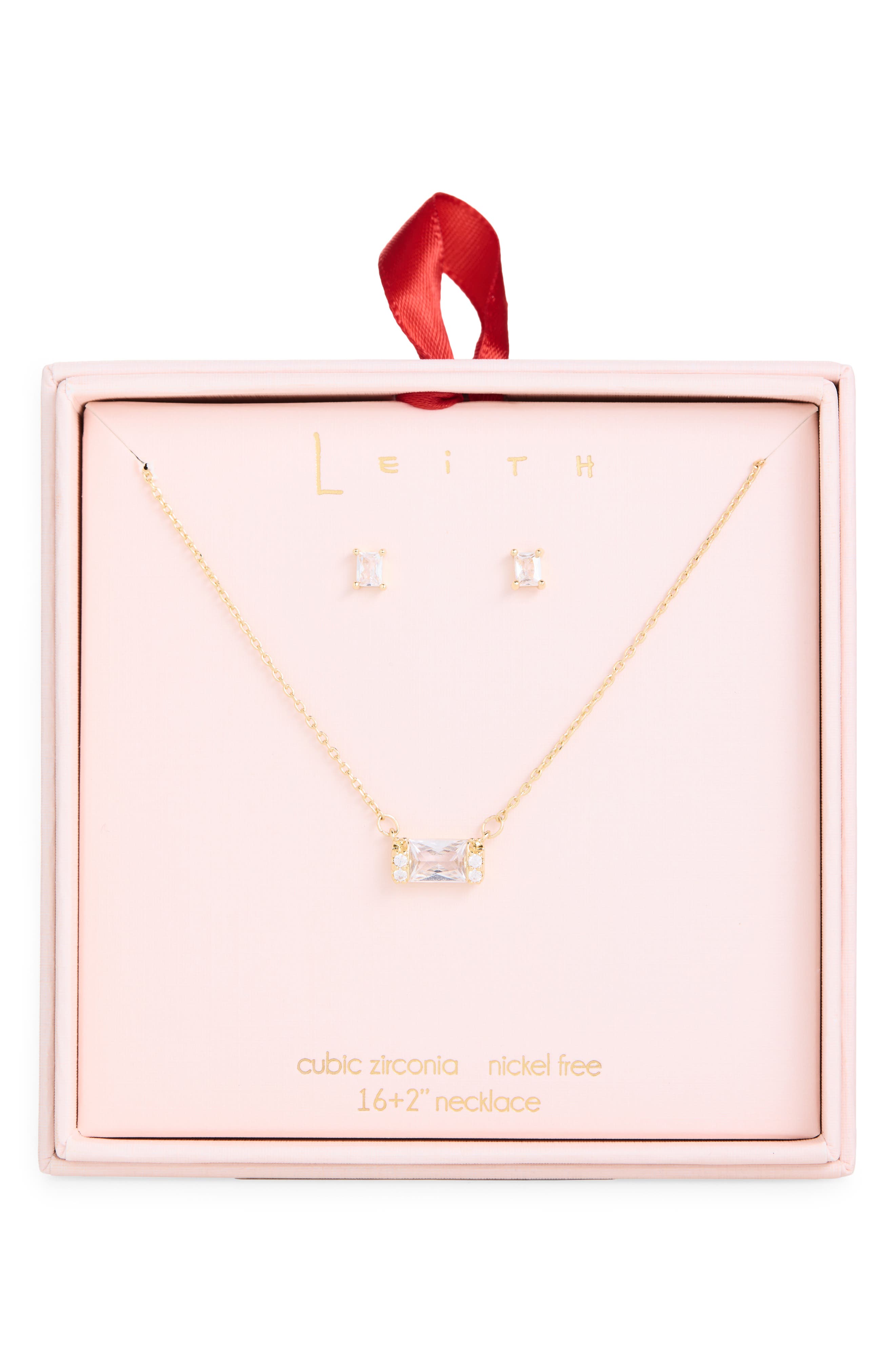 Leith Stone Drop Necklace & Stud Earrings Set