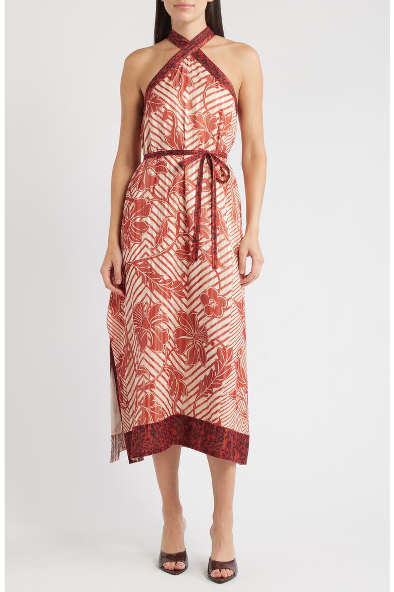 Betty Tie Waist Maxi Dress, Main, color, RED