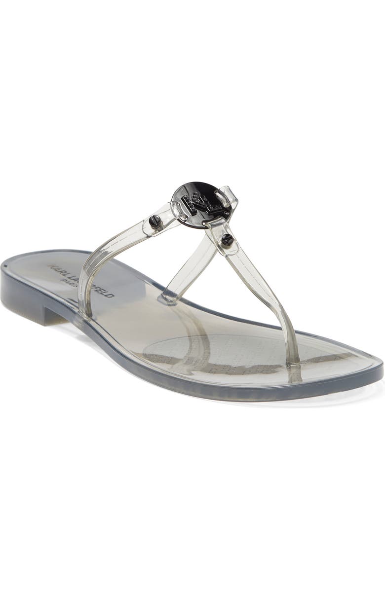 KARL LAGERFELD PARIS Wylda Clear Sandal, Main, color, Smoke