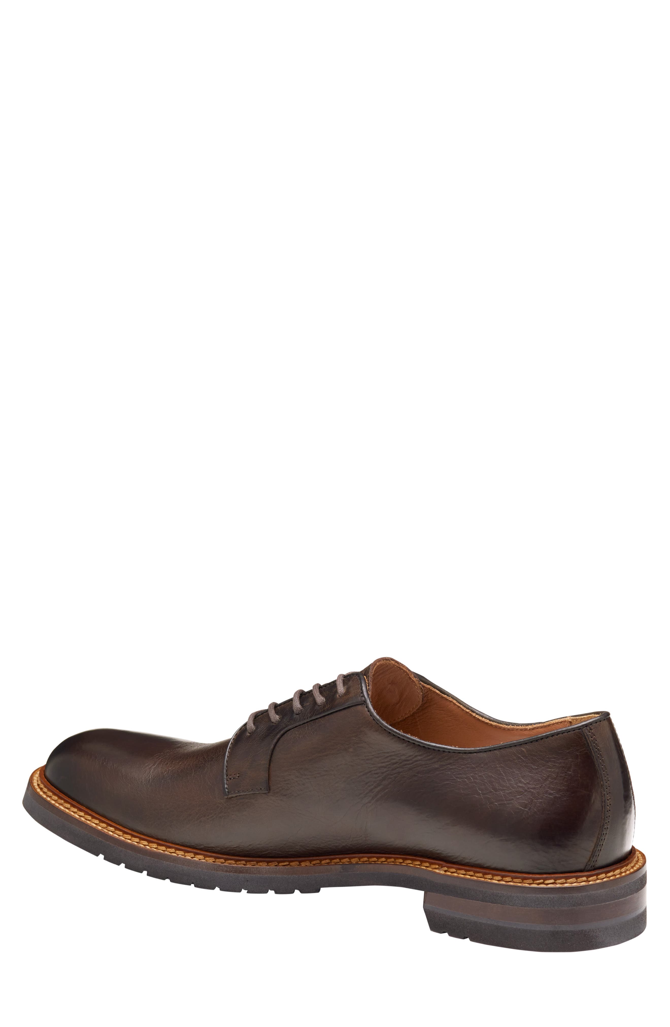 Johnston & Murphy Hartford Plain Toe Derby, Alternate, color, Dark Brown Italian Calfskin
