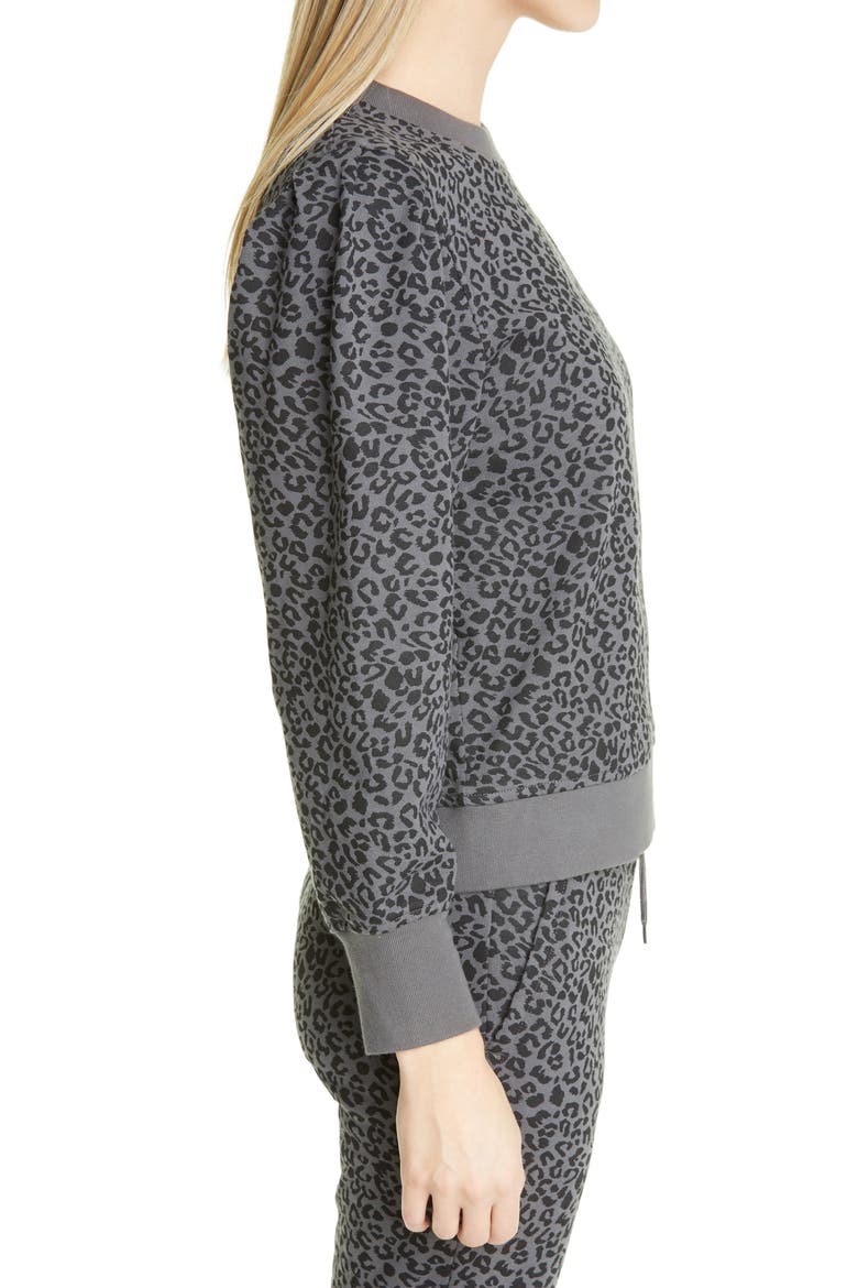 Marcie Cheetah Print Cotton Blend Sweatshirt, Alternate, color, CHARCOAL MINI CHEETAH