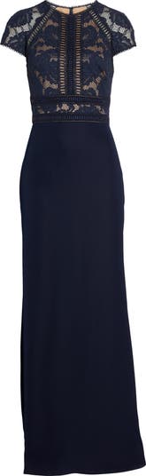 Lace & Crepe A-Line Gown