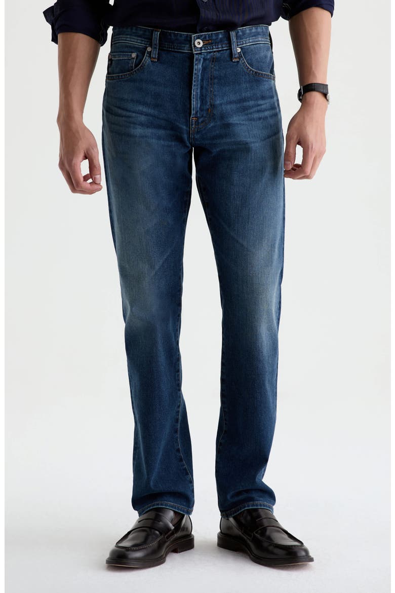 Everett Slim Straight Leg Jeans, Main, color, BLUE TRAIN