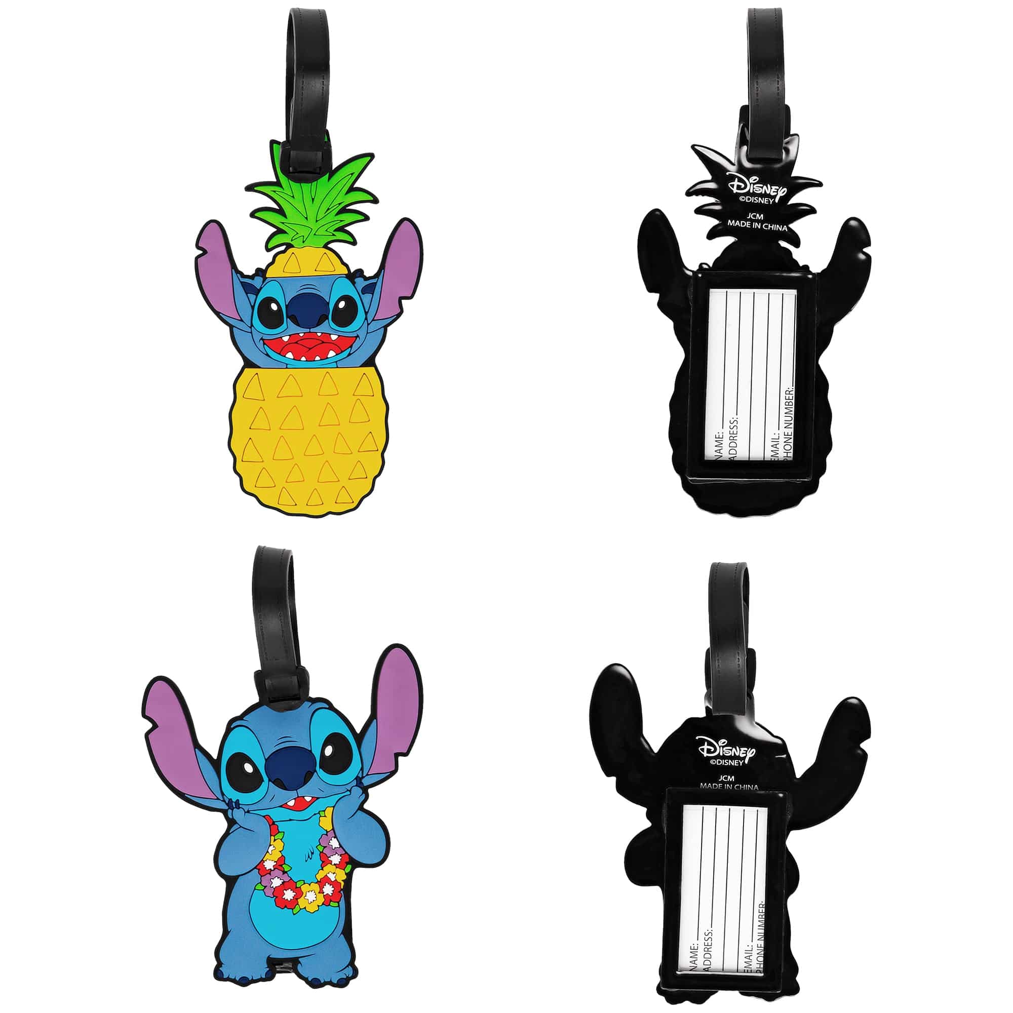 Disney Luggage Travel Tags, Set of 4, Alternate, color, Blue, Black