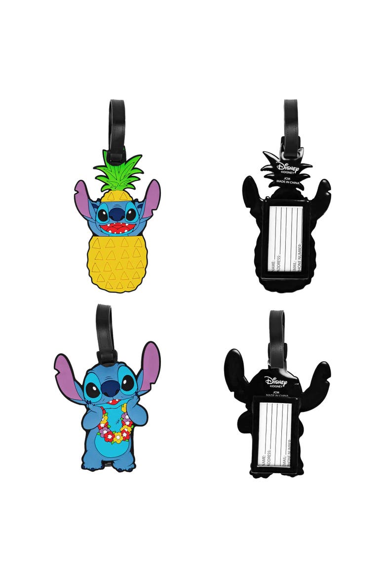 Luggage Travel Tags, Set of 4, Alternate, color, Blue, black