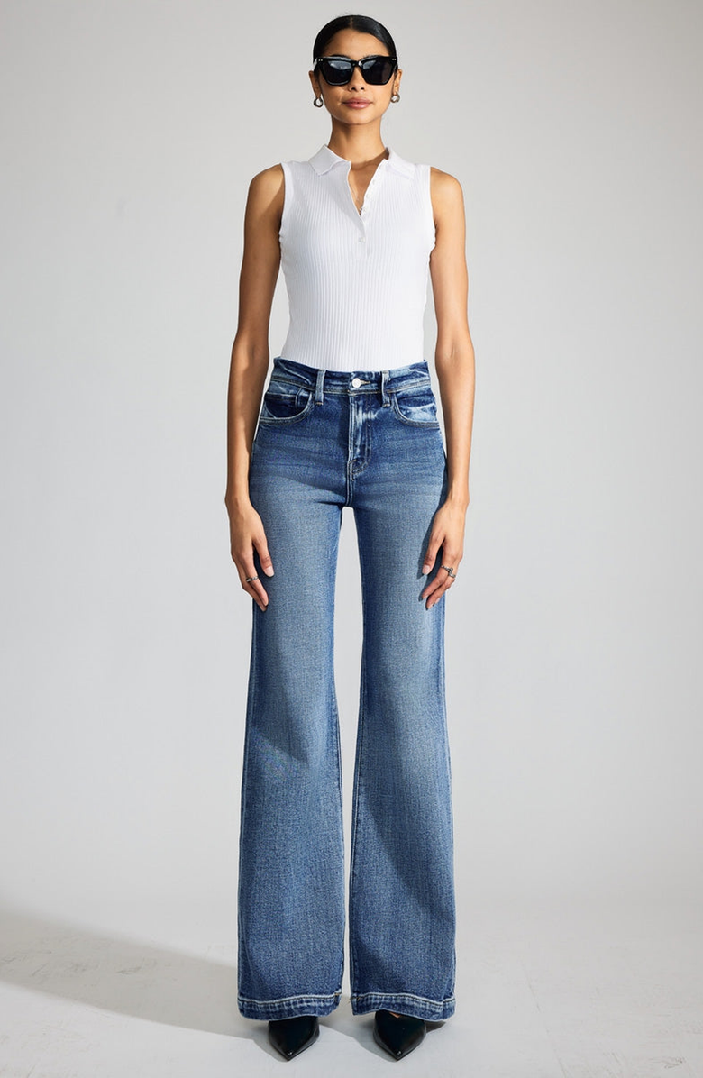 KanCan Premier Nessa Premier High Rise Wide Flare Jeans, Alternate, color, 