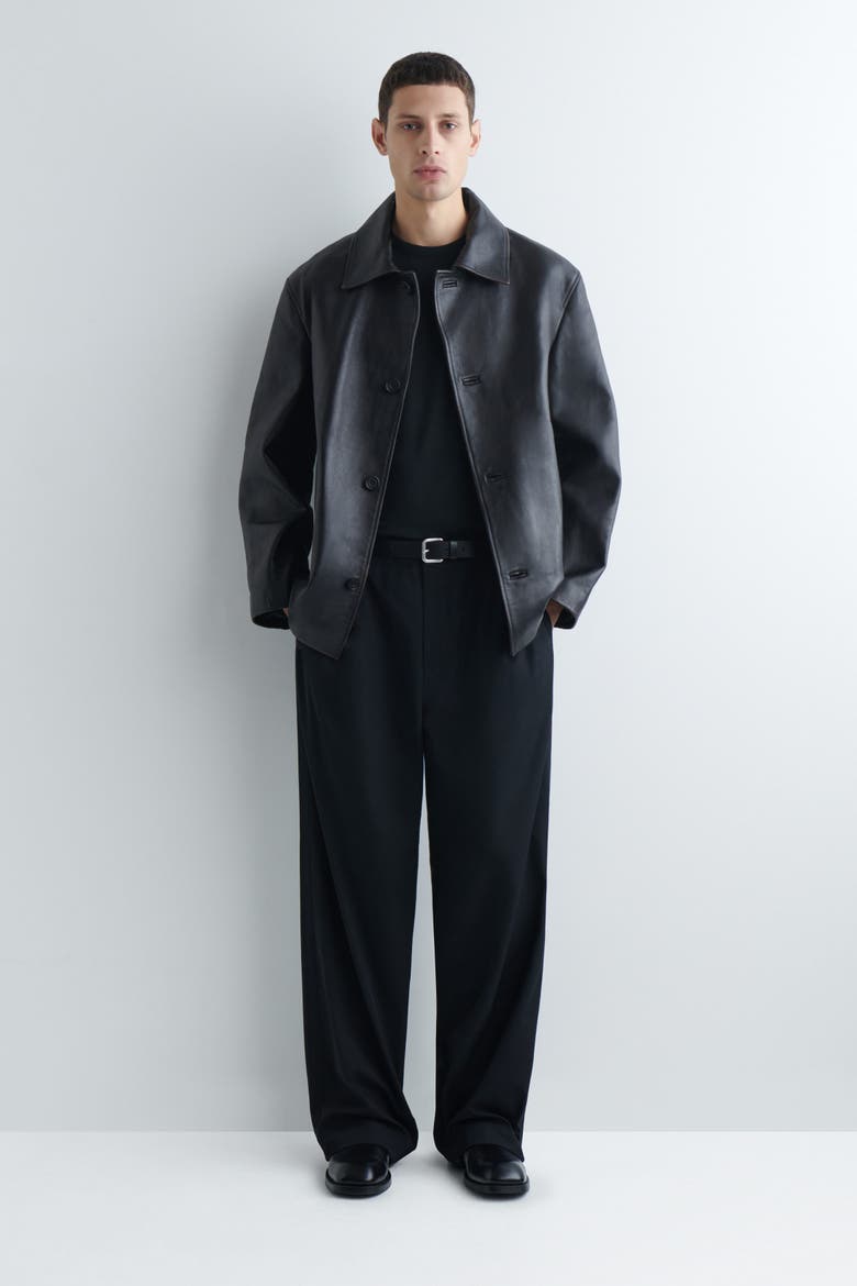Brushed-Cotton Shirt, Alternate, color, BLACK