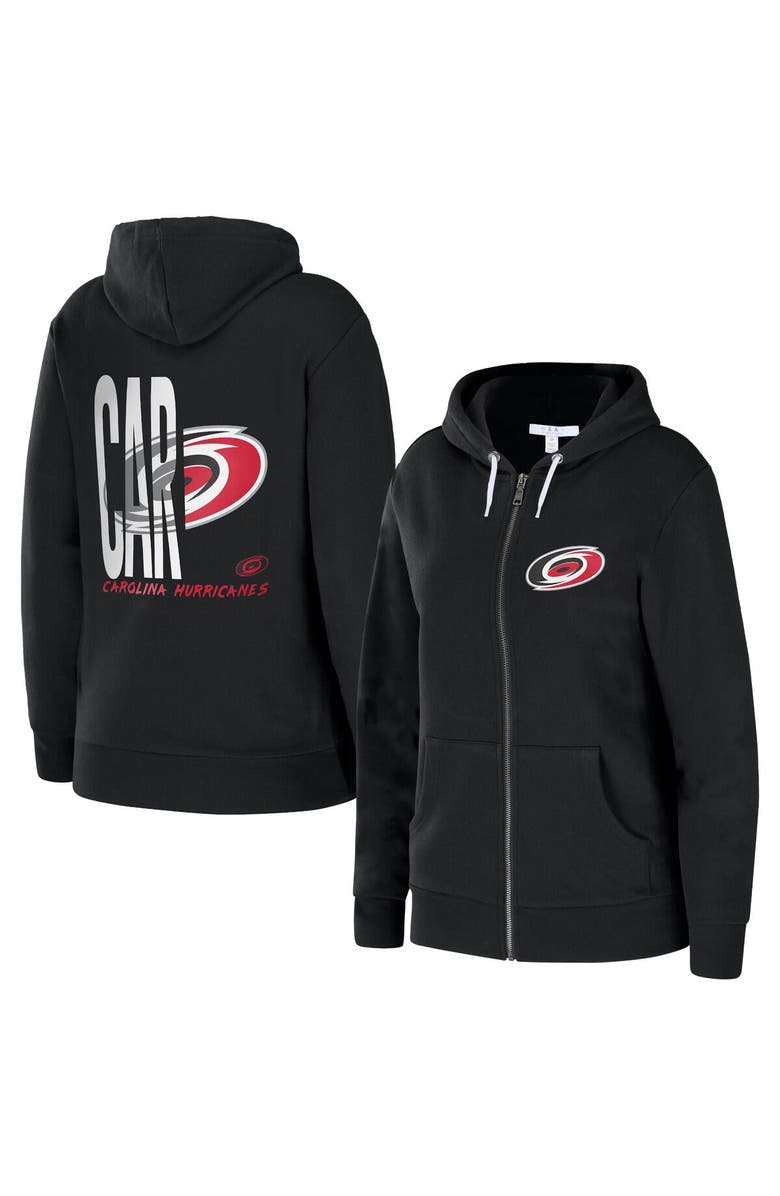 WEAR by Erin Andrews Women's WEAR by Erin Andrews Black Carolina Hurricanes Sponge Full-Zip Hoodie, Alternate, color, 