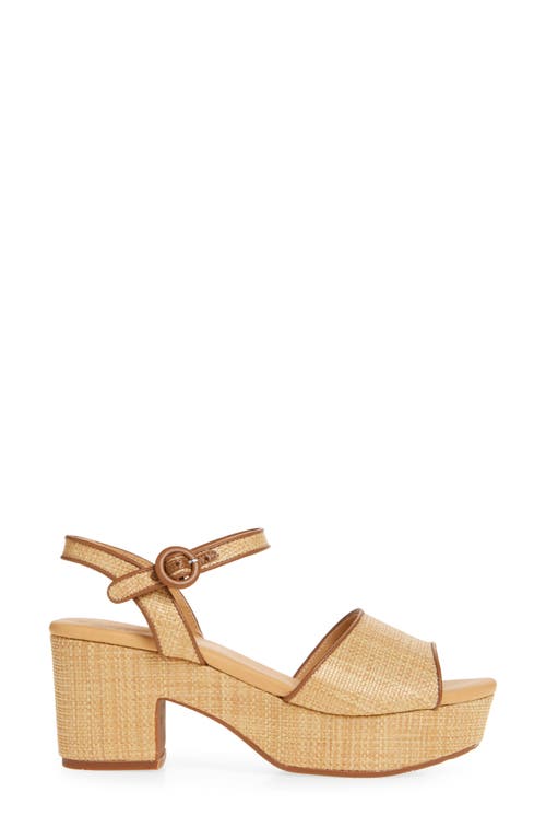 Chocolat Blu Gallo Ankle Strap Platform Sandal In Natural Raffia