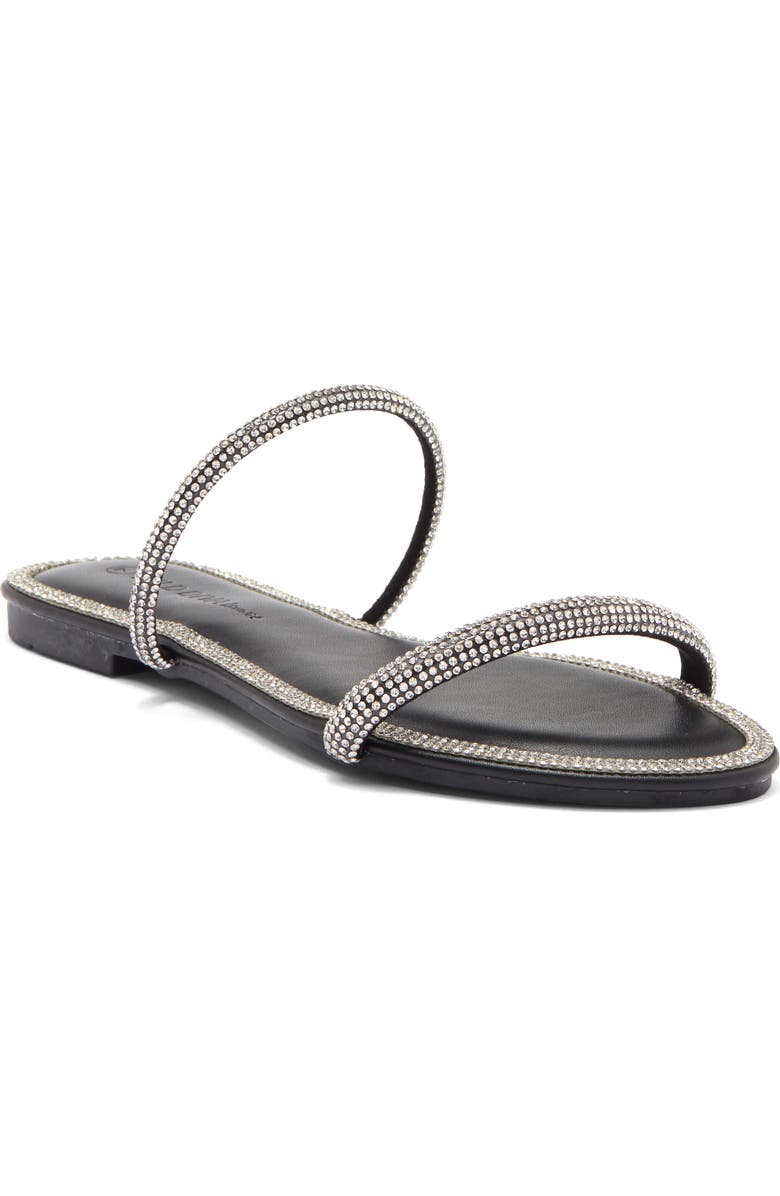 WILD DIVA LOUNGE Roo Rhinestone Slide Sandal, Main, color,