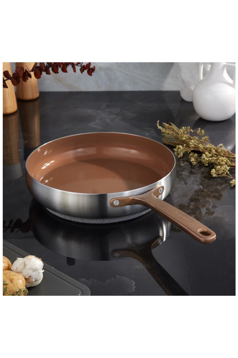 Belly Tri-Ply Stainless Steel Skillet, Alternate, color, WARM BLUSH