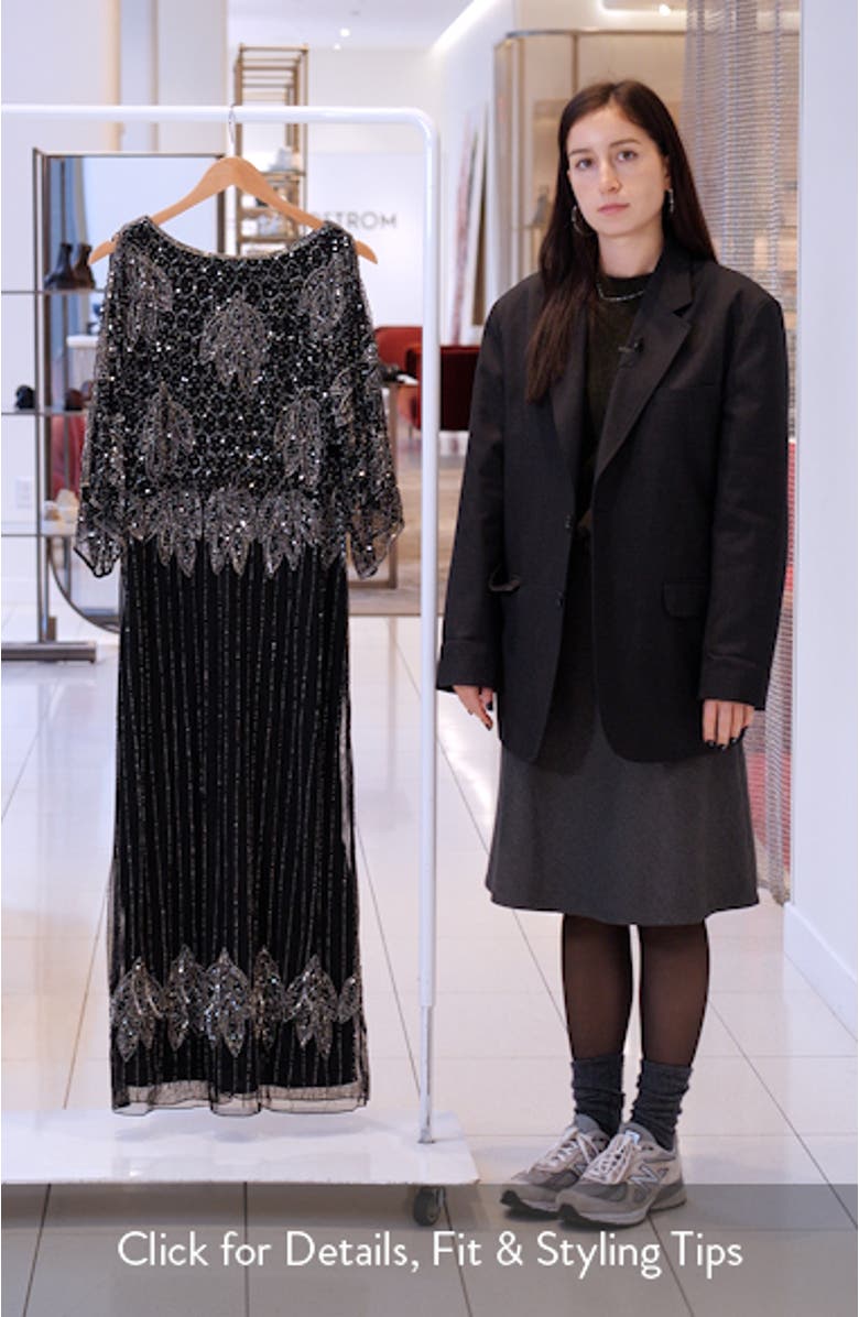 Embellished Cold Shoulder Blouson Cocktail Dress, sales video thumbnail