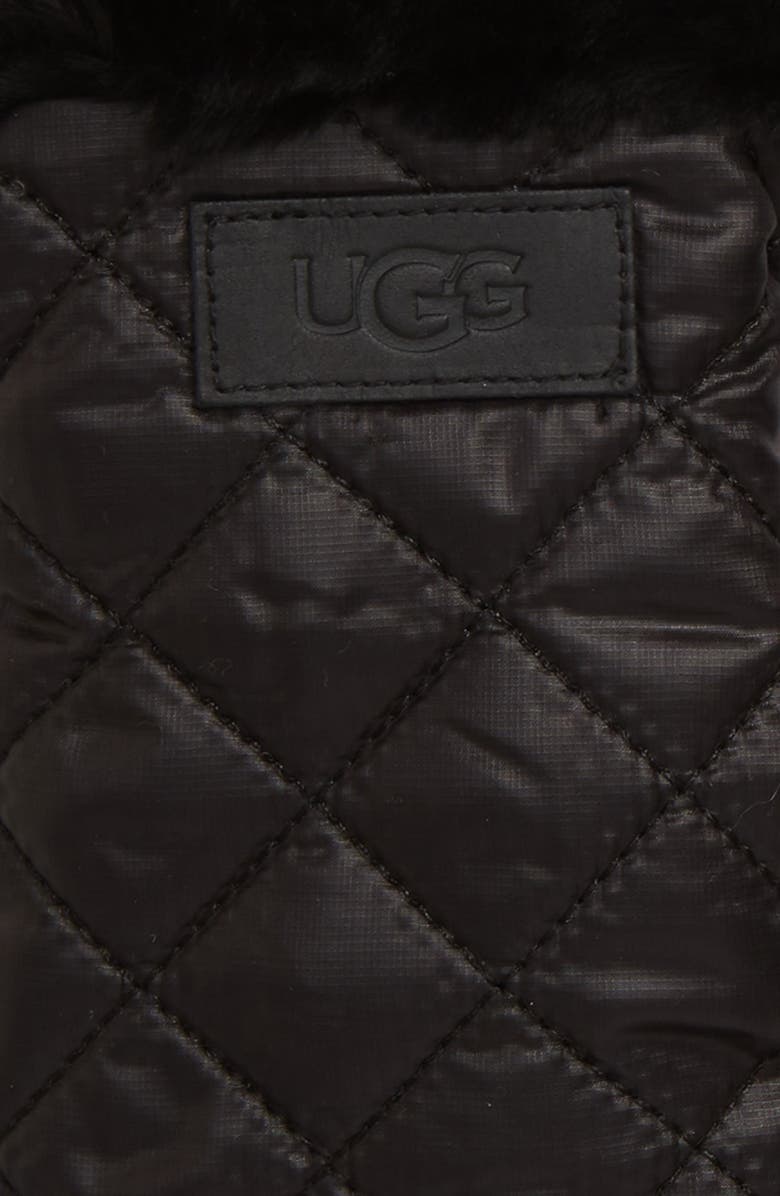 UGG<sup>®</sup> All Weather Touchscreen Compatible Quilted Gloves with Genuine Shearilng Trim, Alternate, color, 
