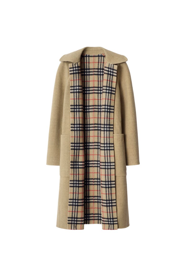 Reversible Wool Wrap Coat, Alternate, color, Sand beige