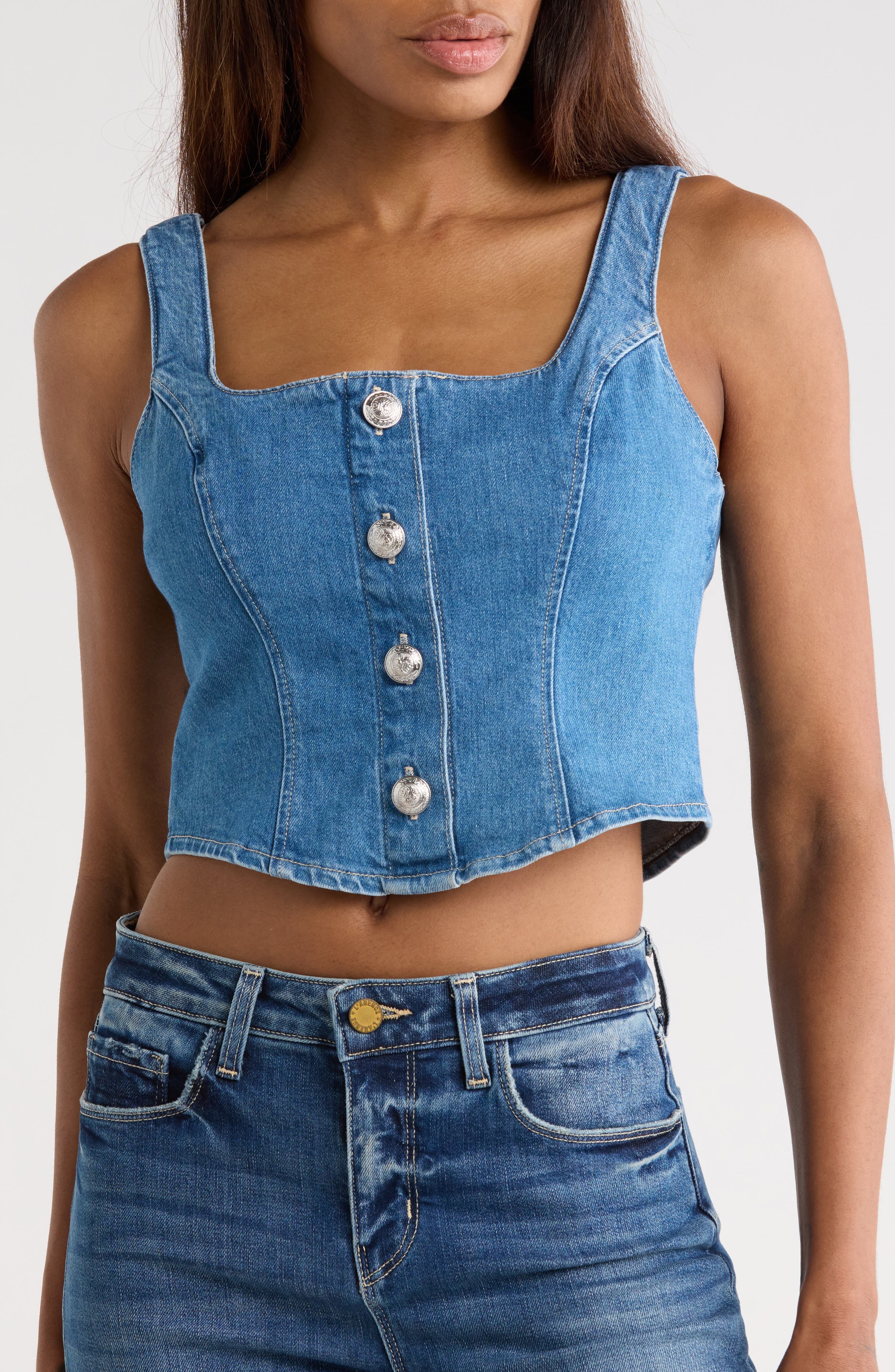 L'AGENCE Saga Square Neck Tank