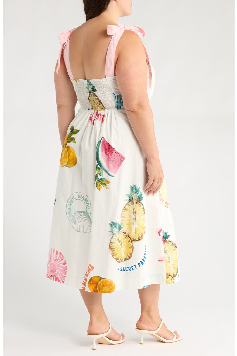 Zahra Island Print Sundress, Alternate, color, IVORY/ MULTI