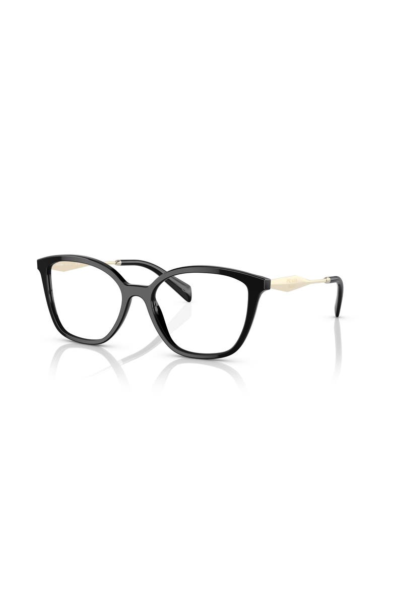 Prada 54mm Butterfly optical glasses, Main, color, Black