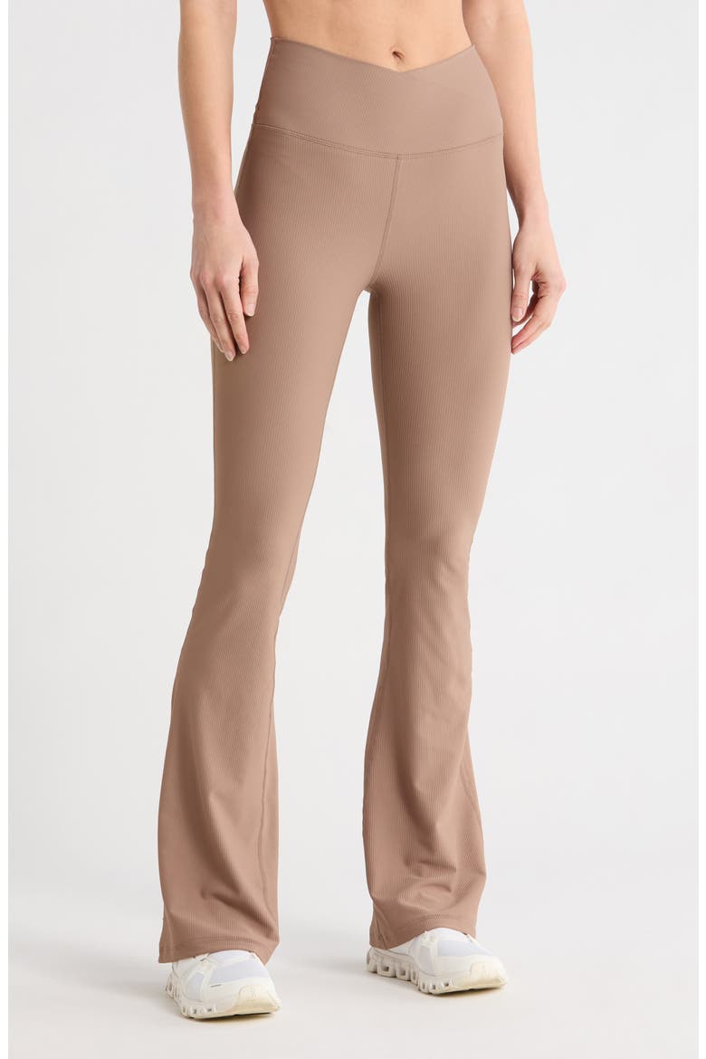 Wonderlink Madison Crossover Flared Leggings, Main, color, TIRAMISU