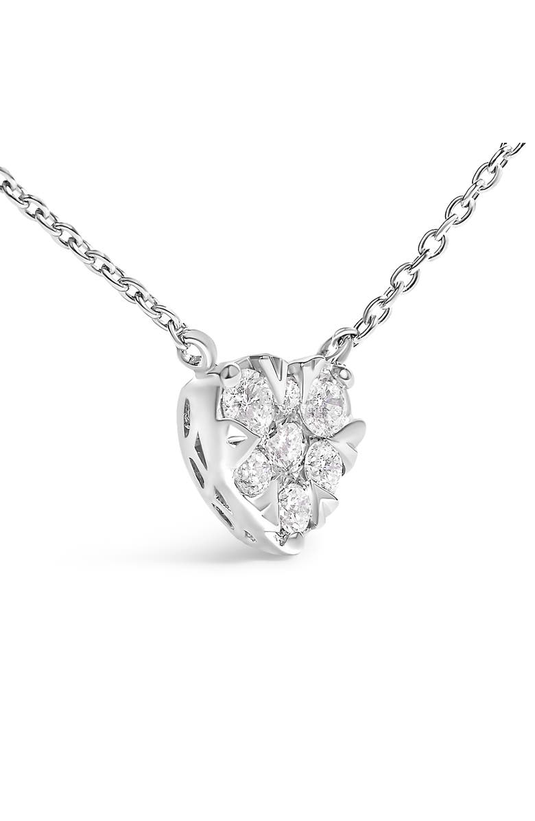 Haus of Brilliance 14K White Gold 1/4 Cttw Diamond Composite Heart Pendant Necklace, Alternate, color, White