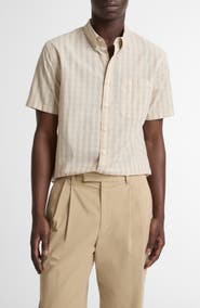 Vince Corbin Stripe Short Sleeve Button-Down Shirt