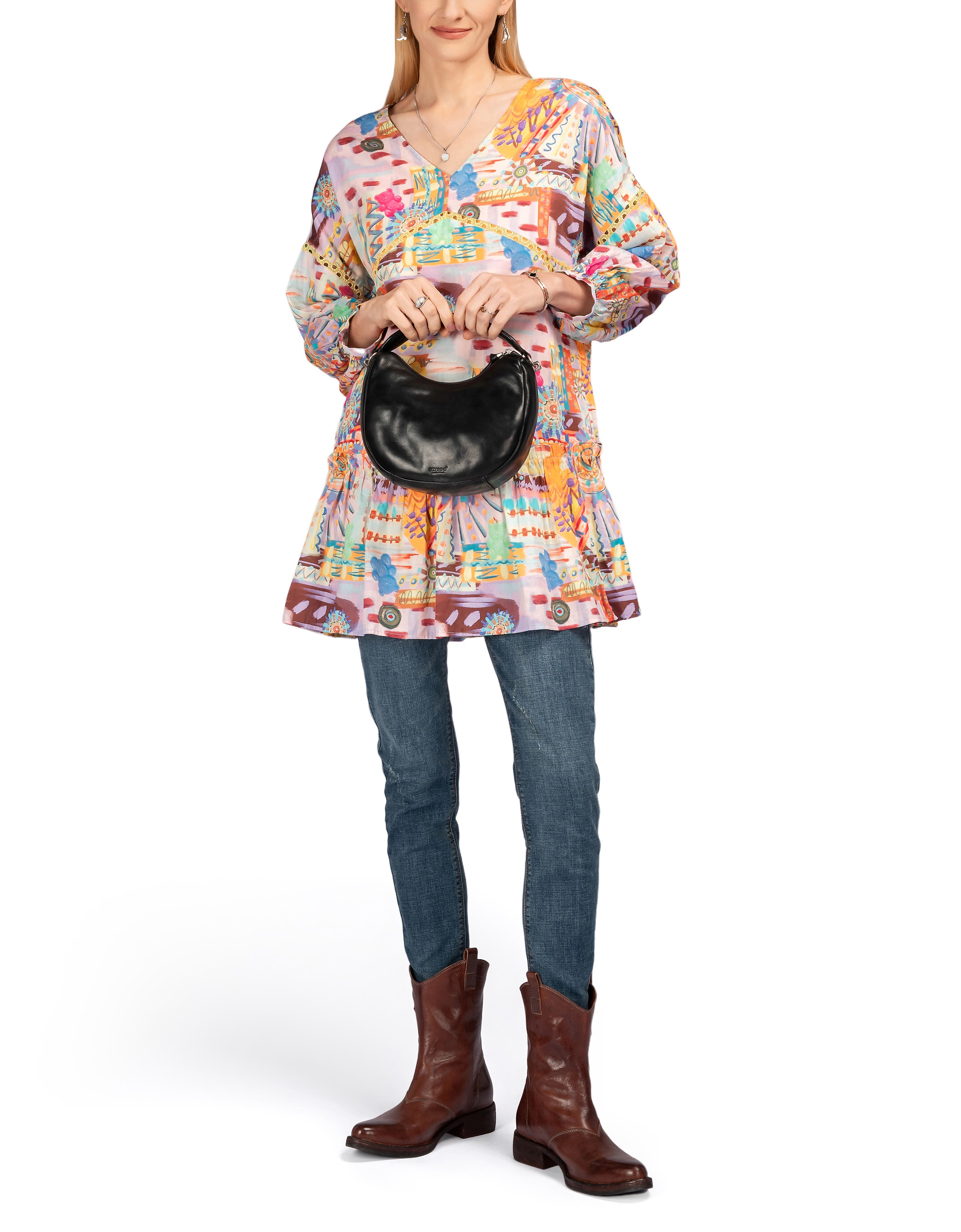 OLD TREND Dahlia Genuine Leather Soft Everyday Hobo Bag, Alternate, color, Black